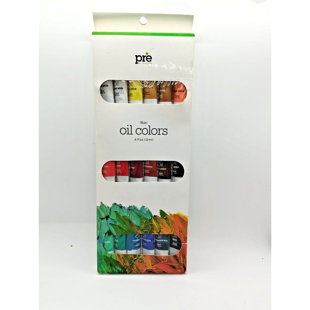 Nicole by Darice 18pc Oil Paint Set 12ml Tubes NEW Open Box Pre Artist Color